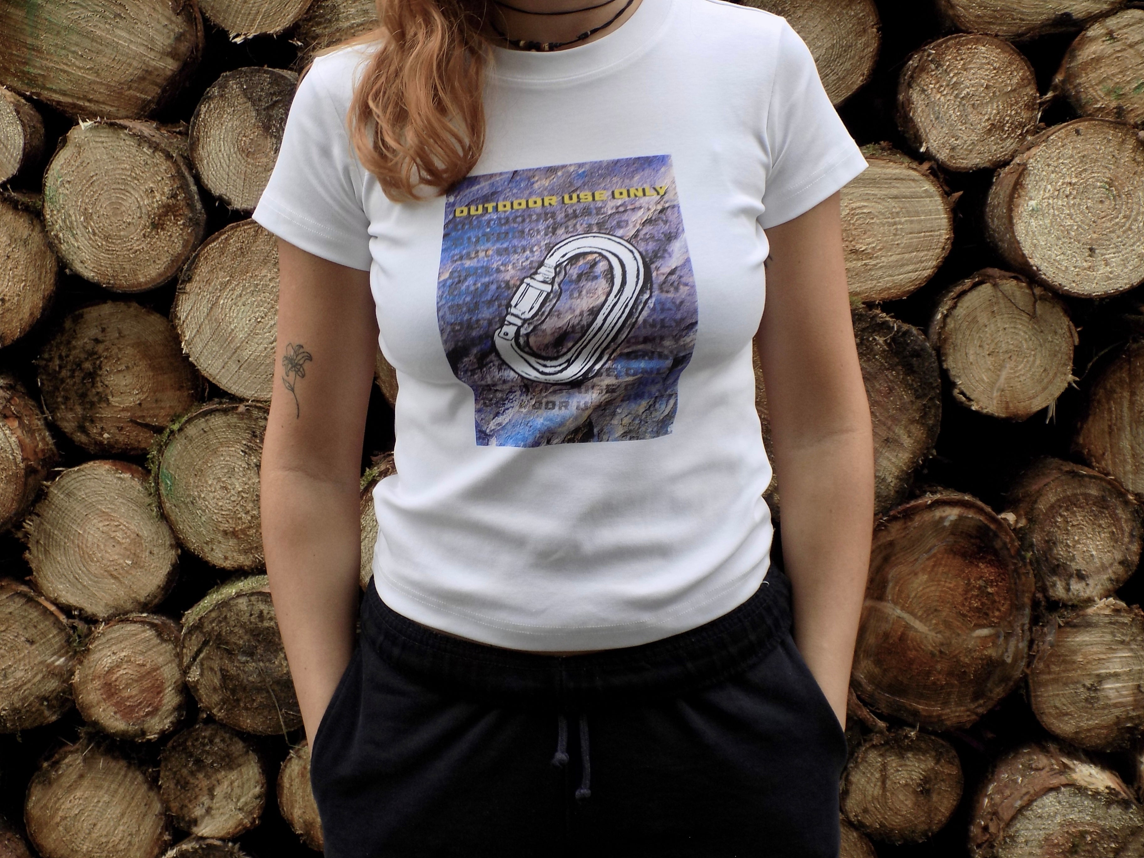 'Carabiner' Women's Slim Fit T-shirt White