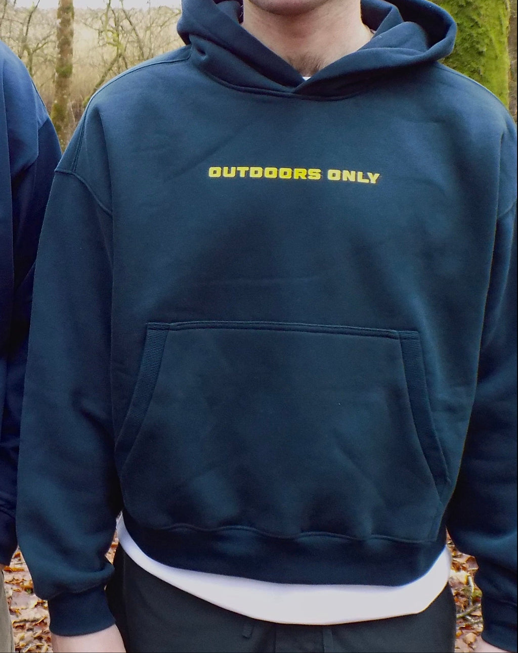 'Carabiner' Navy Oversized Boxy Fit Fleece Hoodie