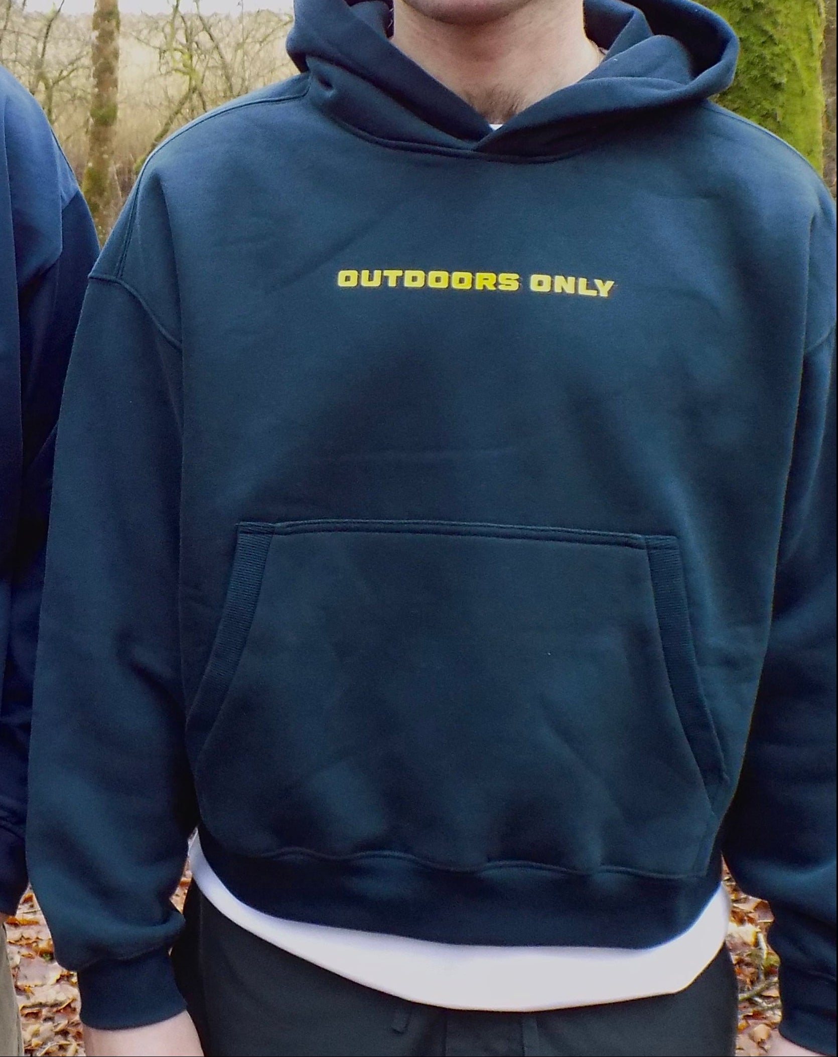 'Carabiner' Navy Oversized Boxy Fit Fleece Hoodie
