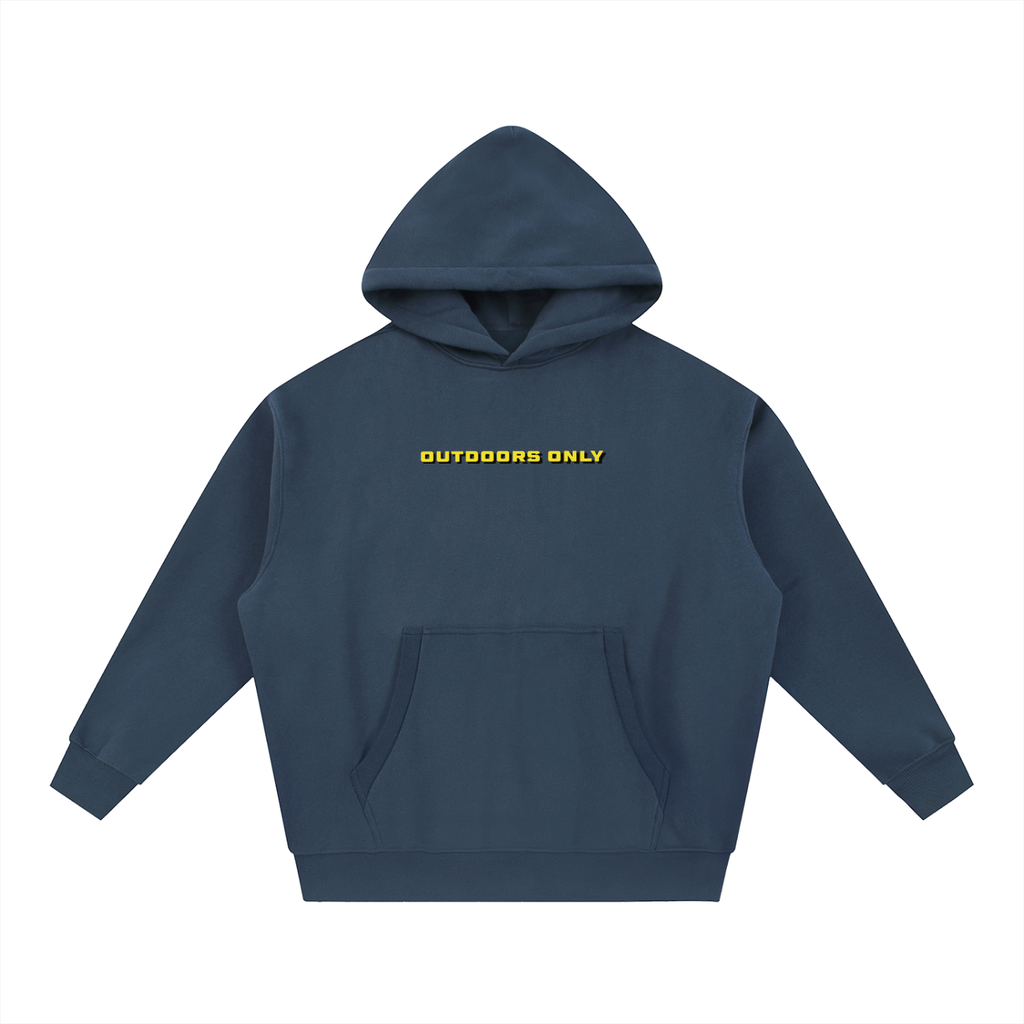 'Carabiner' Navy Oversized Boxy Fit Fleece Hoodie