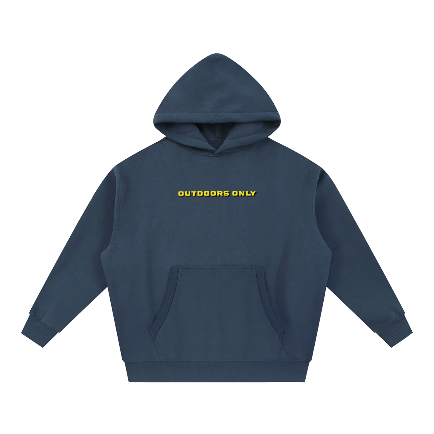 'Carabiner' Navy Oversized Boxy Fit Fleece Hoodie